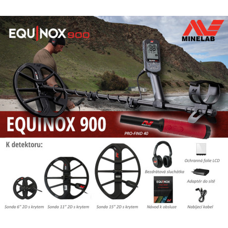 Detektor kovů Minelab Equinox 900 + dohledávačka Pro-Find 40